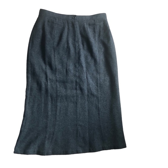 Woolrich 5017  Onyx Gray Heather Fall Winter Skirt Lined Size 12P Midi Length - Picture 1 of 6